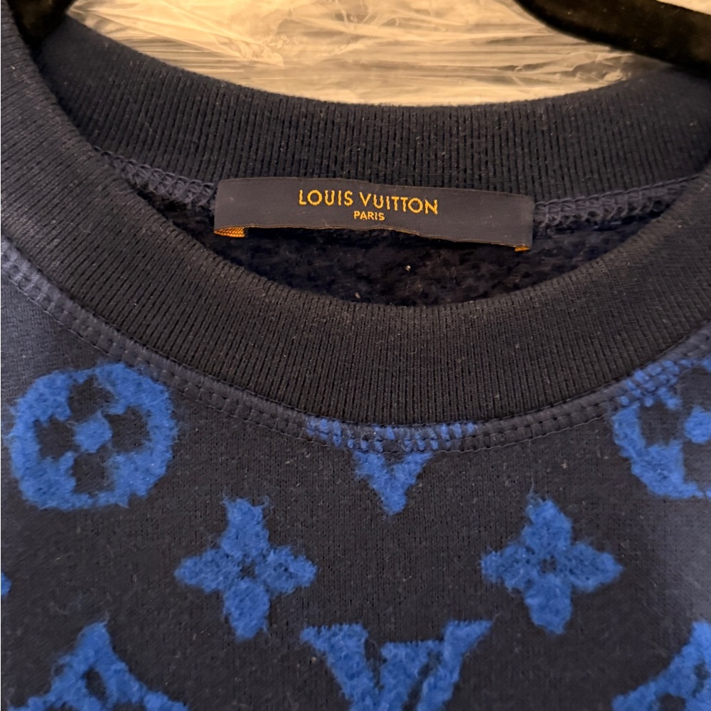 Louis Vuitton Navy and Blue Monogram Sweater / Blue Monogram Jacquard Sweater
